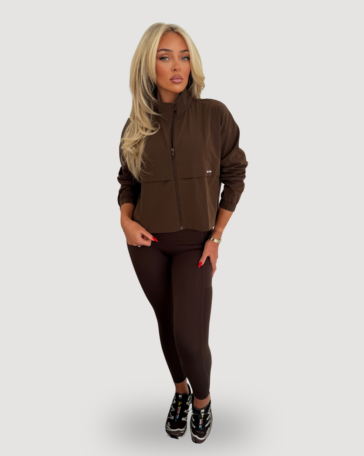 Cocoa Brown Windbreaker Jacket