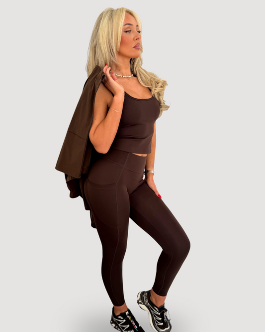 Cocoa Brown Pocket Leggings
