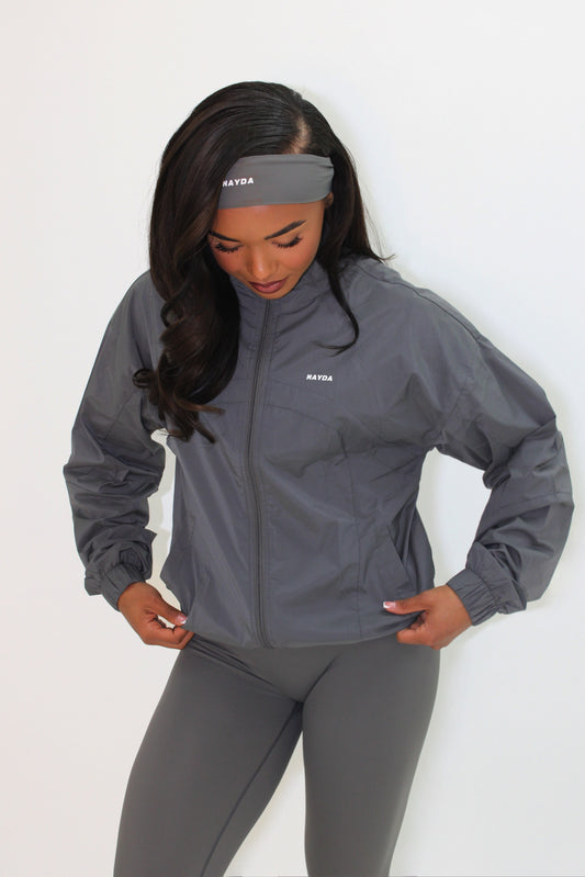 Grey Windbreaker Jacket