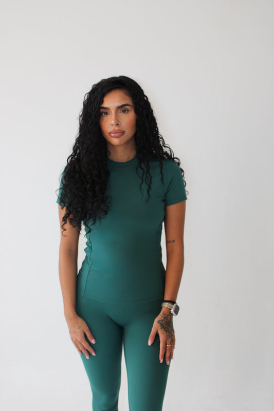 Forest Green Short Sleeved Top